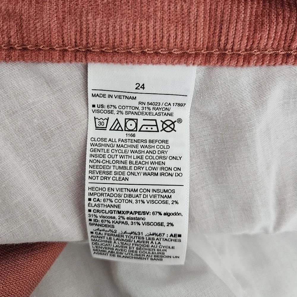 Old Navy Flare Corduroy Pants Spice Girl  Orange Higher High Rise 24